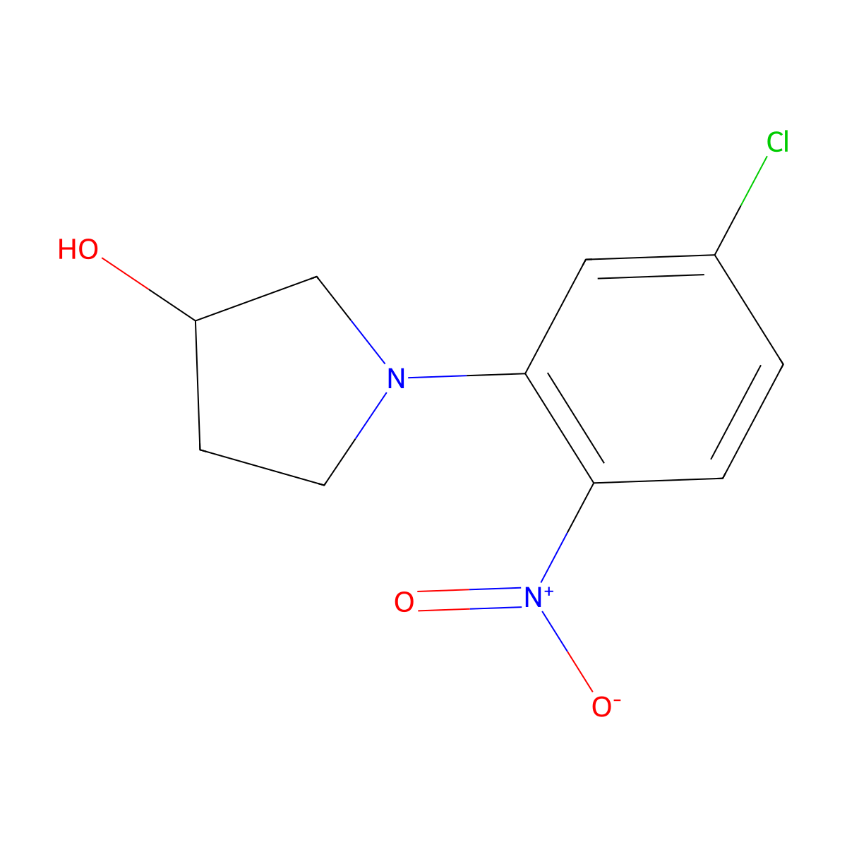 (S)-1-(5-chloro-2-nitrophenyl)pyrrolidin-3-ol molecular structure, CAS 1604436-47-6