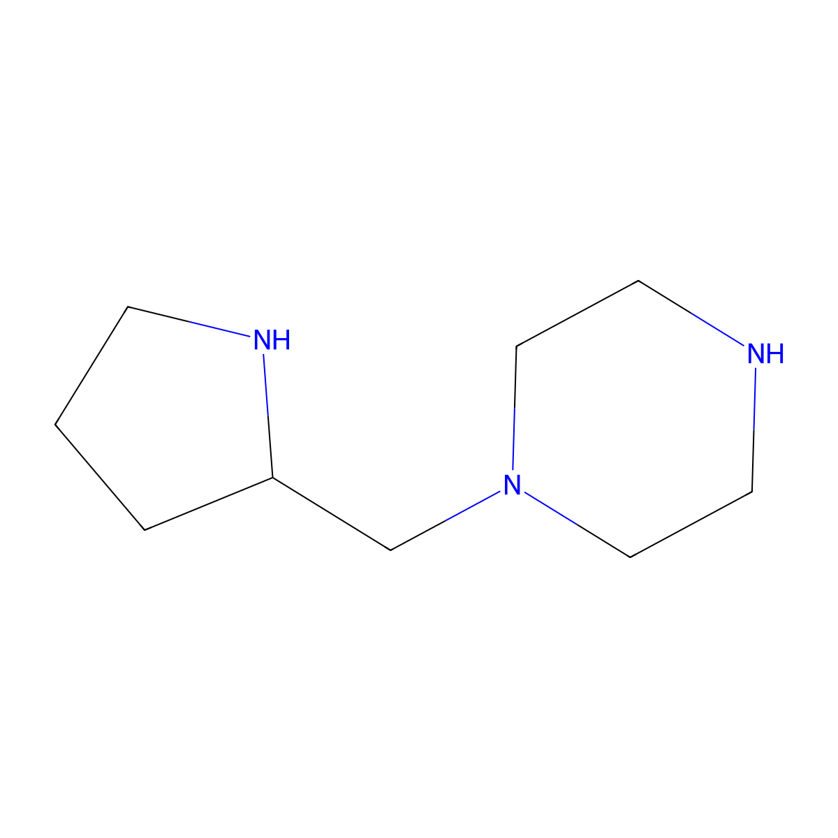 1-{[(2R)-pyrrolidin-2-yl]methyl}piperazine molecular structure, CAS 1604452-10-9
