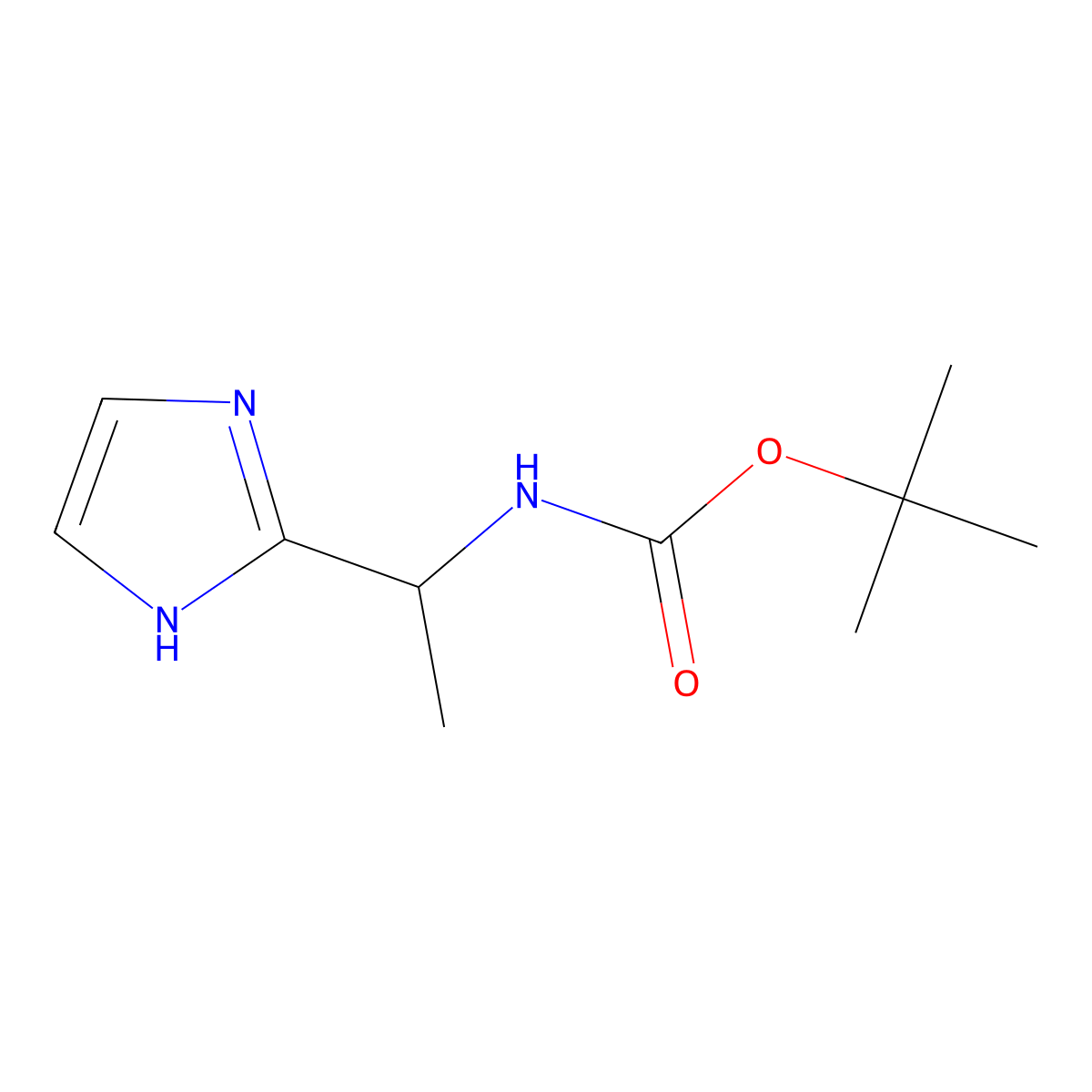 tert-butyl N-[(1S)-1-(1H-imidazol-2-yl)ethyl]carbamate molecular structure, CAS 1604455-28-8