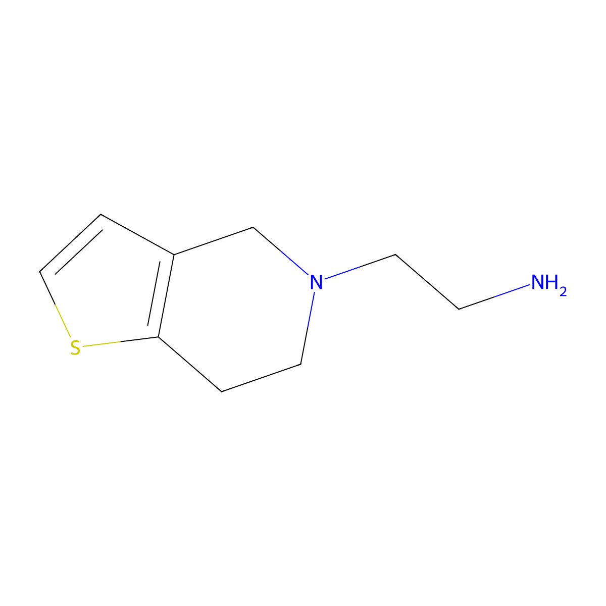 2-(4H,5H,6H,7H-thieno(3,2-c)pyridin-5-yl)ethan-1-amine molecular structure, CAS 160446-03-7