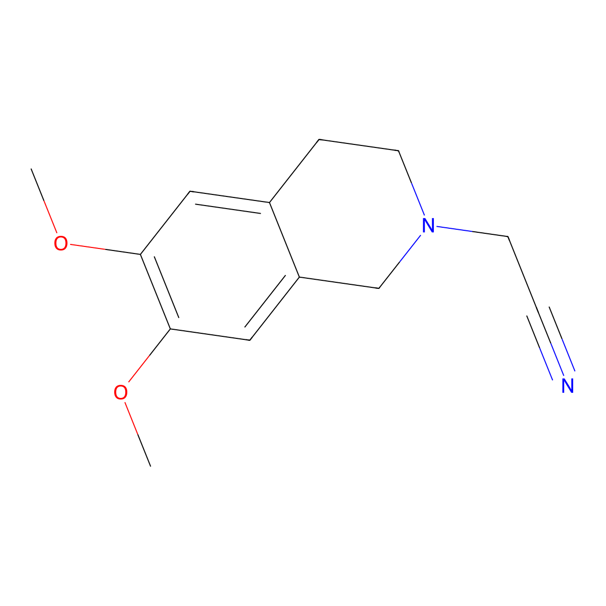 (6,7-dimethoxy-3,4-dihydroisoquinolin-2(1H)-yl)acetonitrile molecular structure, CAS 160446-14-0