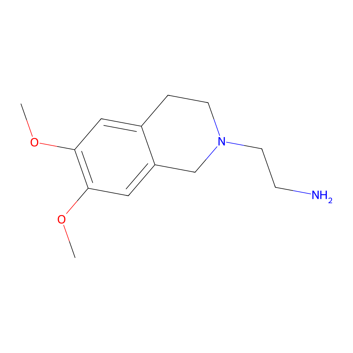2-(6,7-dimethoxy-3,4-dihydroisoquinolin-2(1H)-yl)ethanamine molecular structure, CAS 160446-15-1