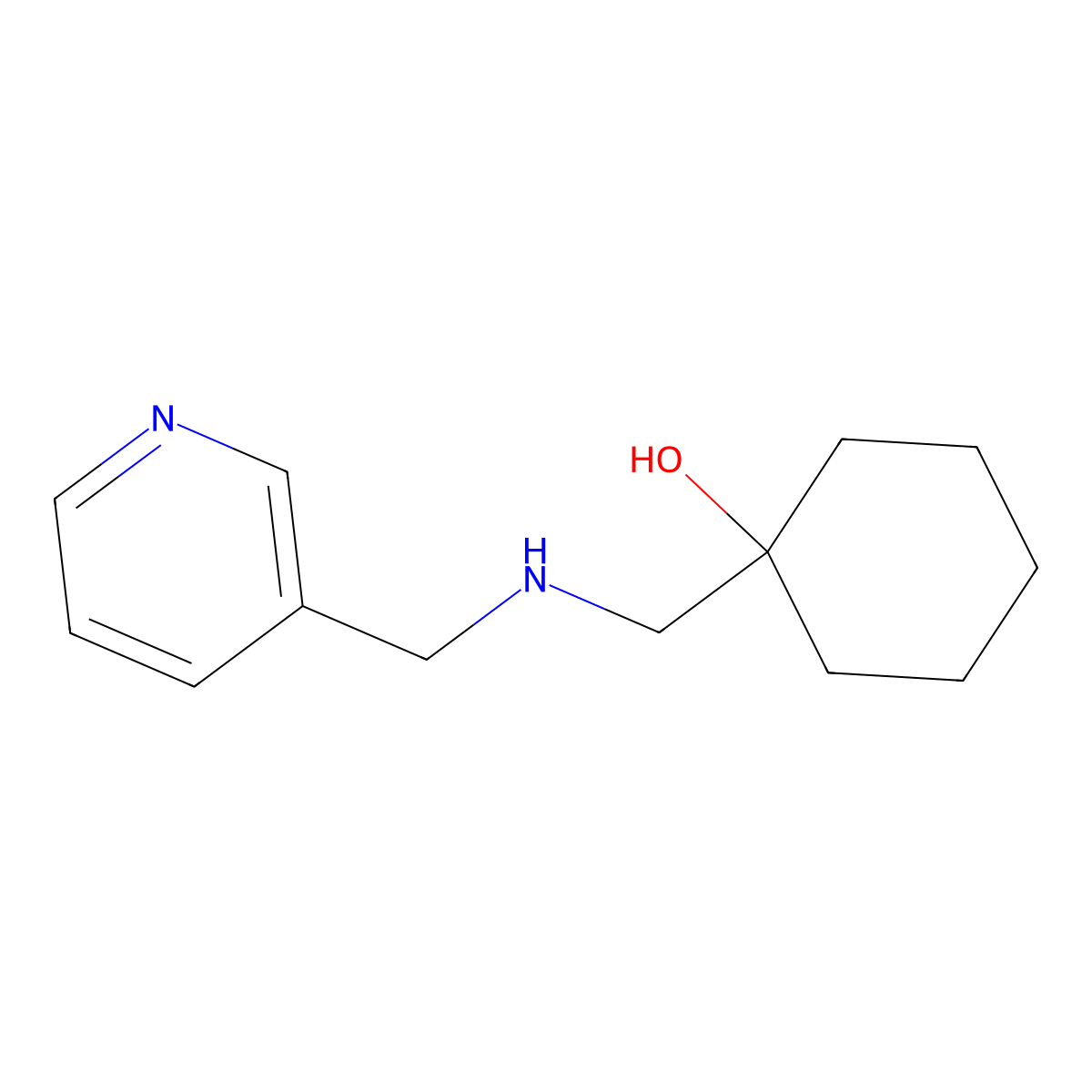 1-({[(Pyridin-3-yl)methyl]amino}methyl)cyclohexan-1-ol molecular structure, CAS 160446-32-2