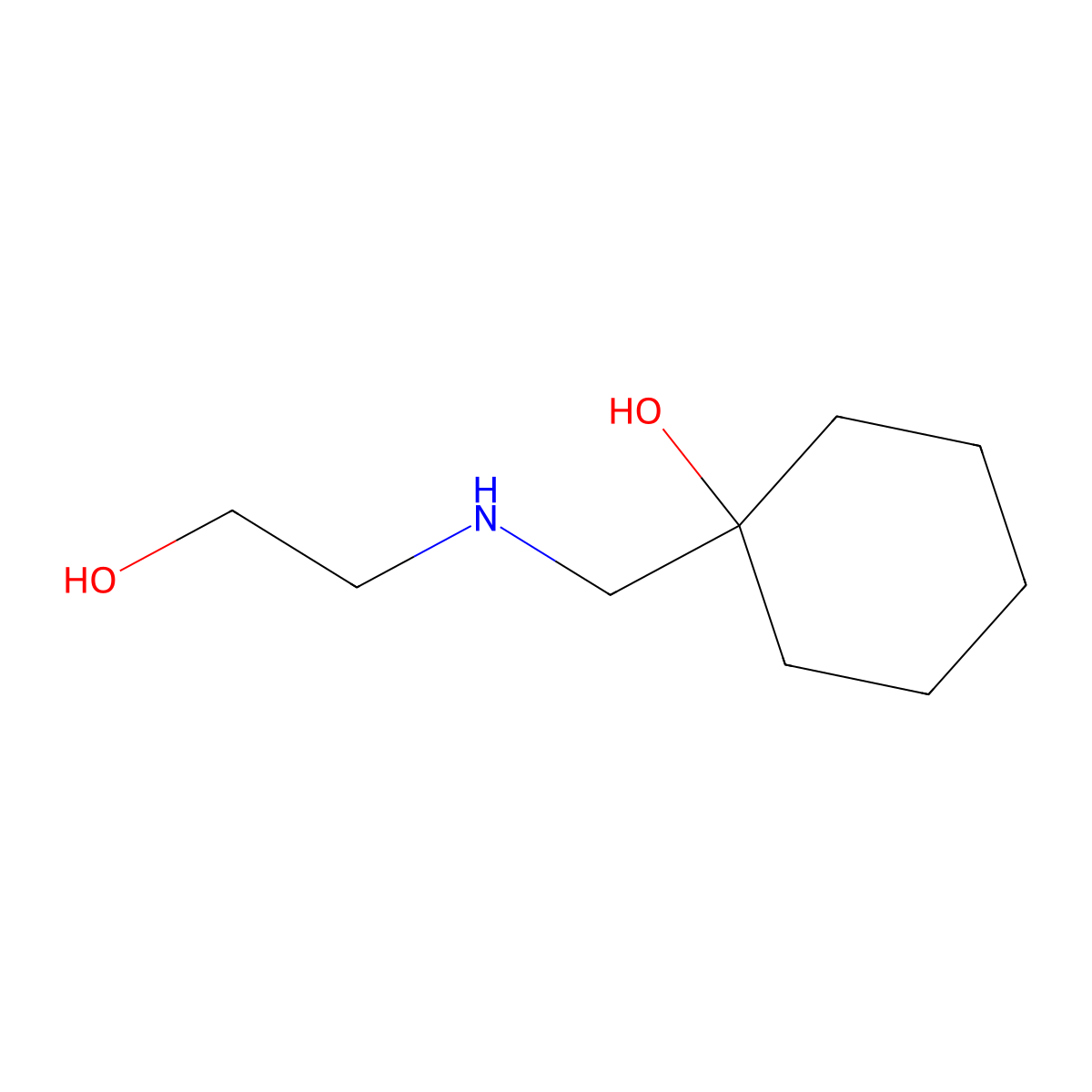 1-{[(2-Hydroxyethyl)amino]methyl}cyclohexan-1-ol molecular structure, CAS 160446-33-3
