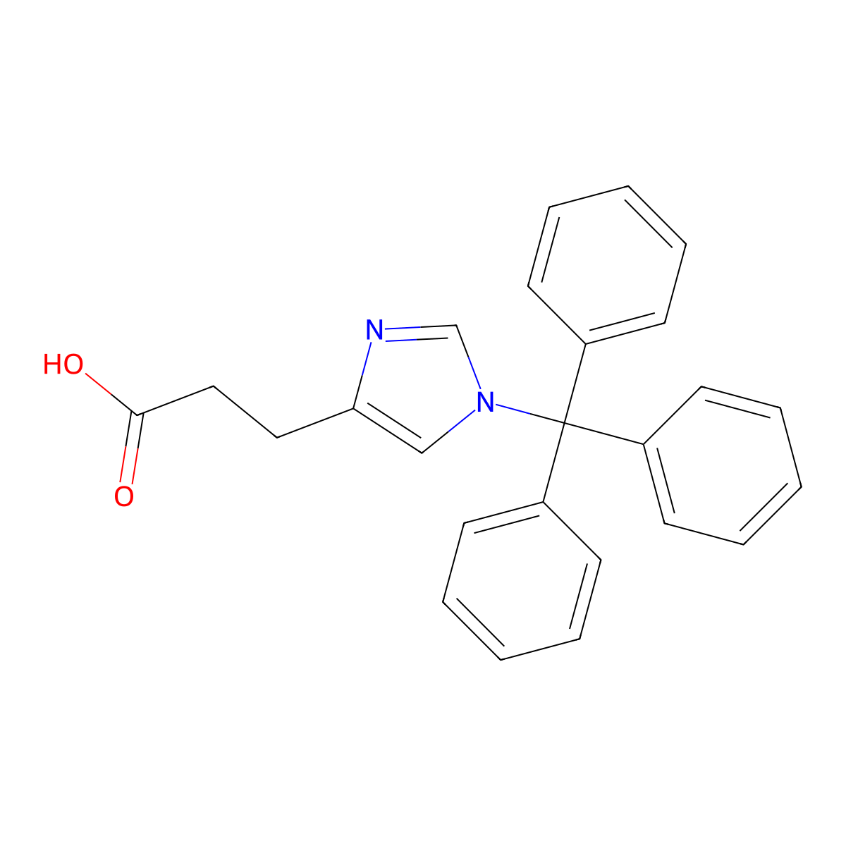 1-(Triphenylmethyl)-1H-imidazole-4-propanoic acid molecular structure, CAS 160446-35-5