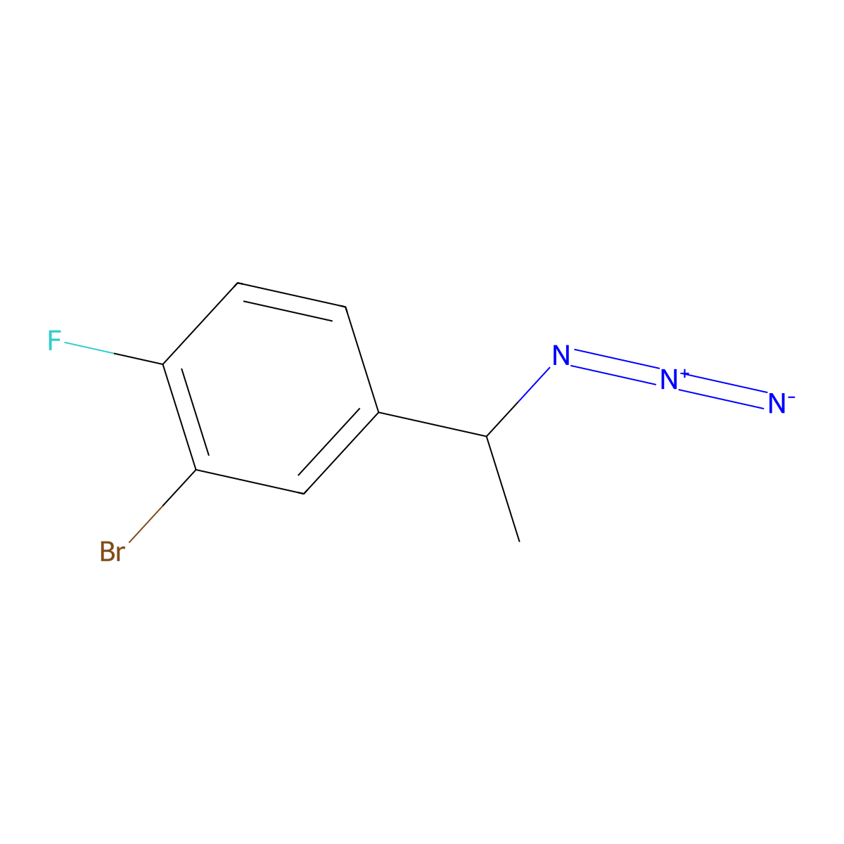 4-[(1R)-1-azidoethyl]-2-bromo-1-fluorobenzene molecular structure, CAS 1604467-16-4