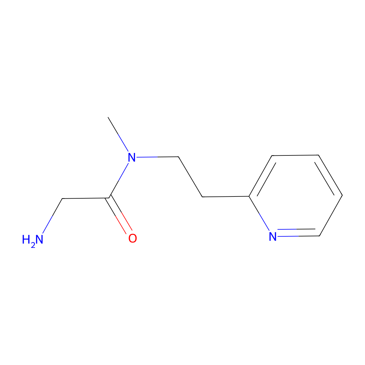 2-amino-N-methyl-N-[2-(pyridin-2-yl)ethyl]acetamide molecular structure, CAS 160447-32-5