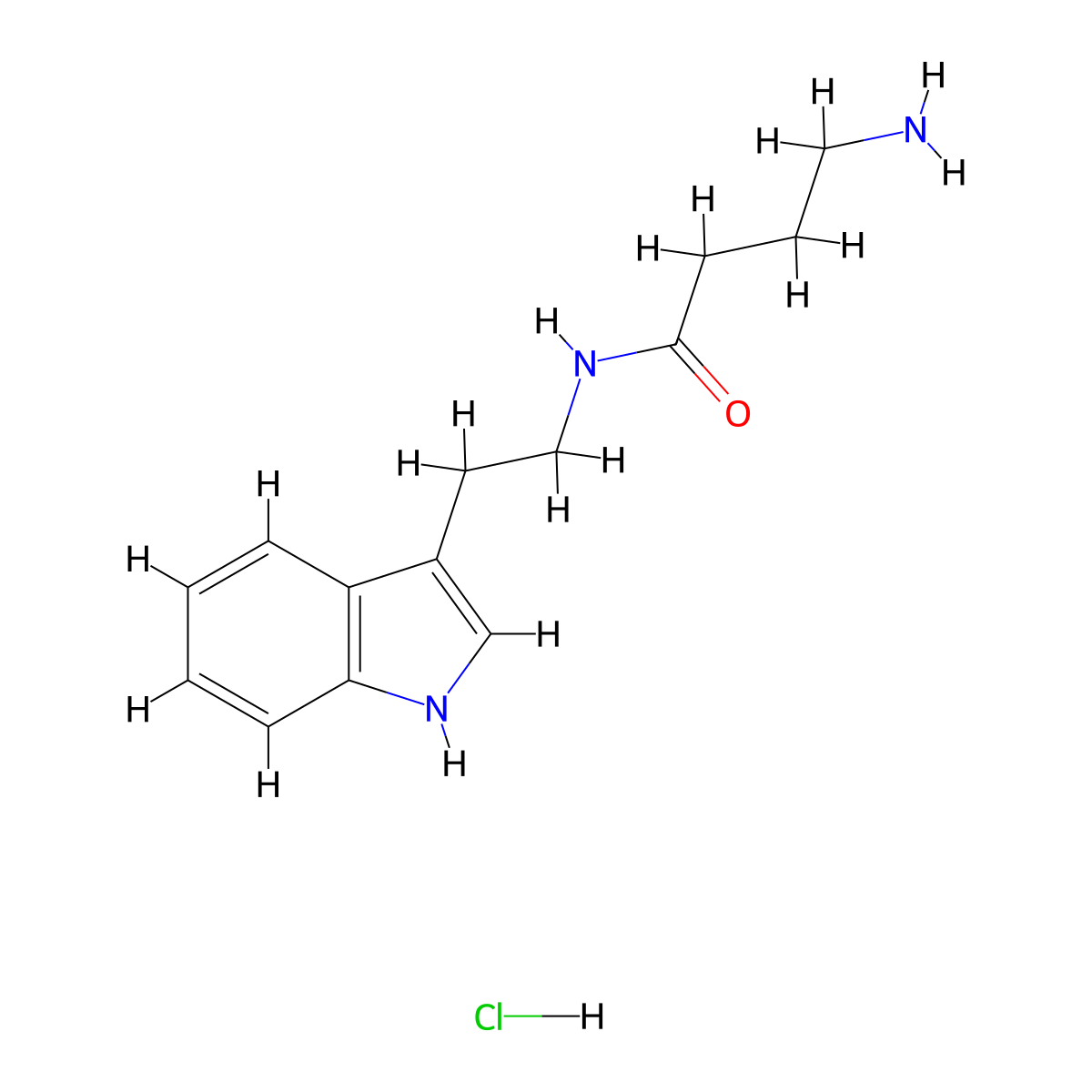 4-amino-N-[2-(1H-indol-3-yl)ethyl]butanamide hydrochloride molecular structure, CAS 1604489-22-6