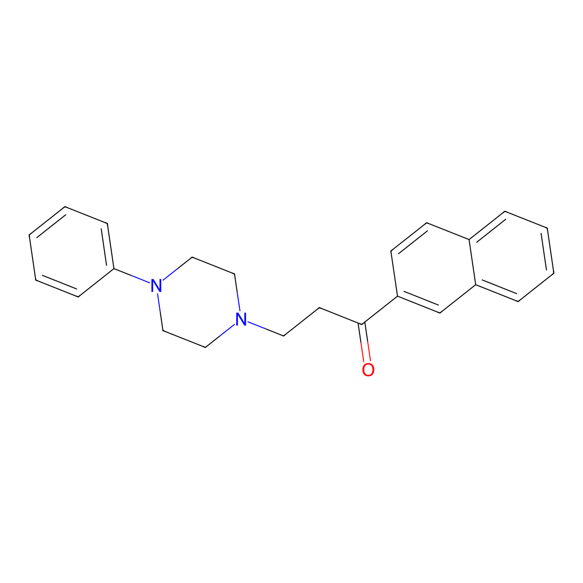 1-(2-Naphthyl)-3-(4-phenyl-1-piperazinyl)-1-propanone molecular structure, CAS 160449-77-4