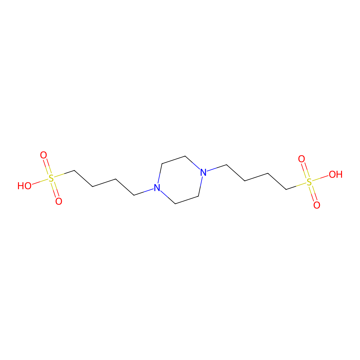 4,4'-(Piperazine-1,4-diyl)bis(butane-1-sulfonic acid) molecular structure, CAS 16045-14-0