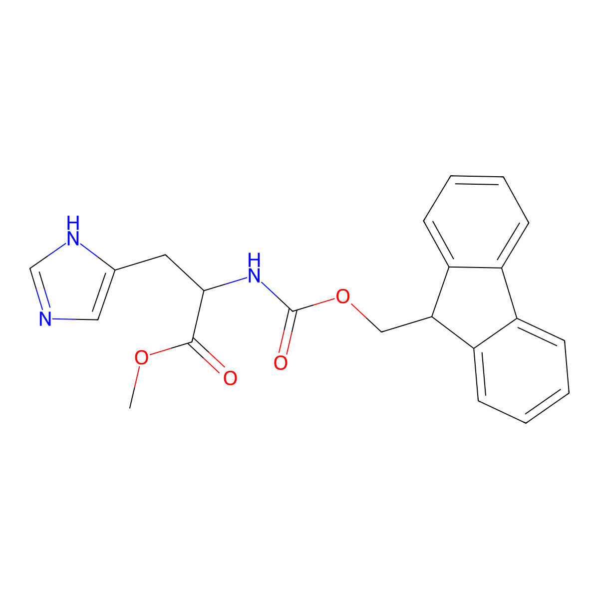 Methyl (2S)-2-{[(9H-fluoren-9-ylmethoxy)carbonyl]amino}-3-(1H-imidazol-4-YL)propanoate molecular structure, CAS 160450-10-2