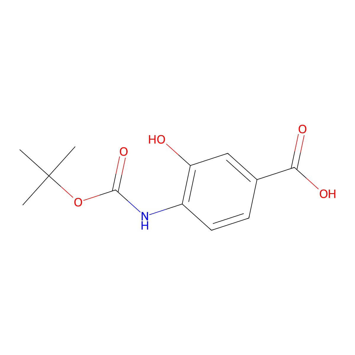4-{[(Tert-butoxy)carbonyl]amino}-3-hydroxybenzoic acid molecular structure, CAS 160450-13-5