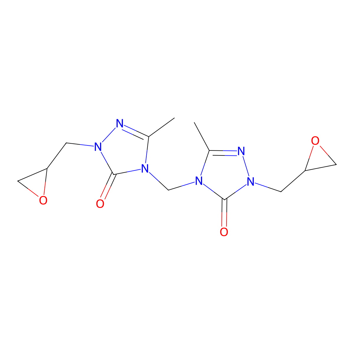 3H-1,2,4-Triazol-3-one, 4,4'-methylenebis(2,4-dihydro-5-methyl-2-(oxiranylmethyl)- molecular structure, CAS 160455-71-0