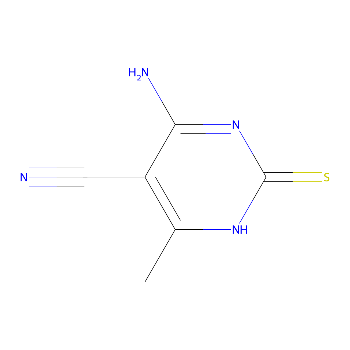 4-Amino-2-mercapto-6-methyl-pyrimidine-5-carbonitrile molecular structure, CAS 160457-21-6
