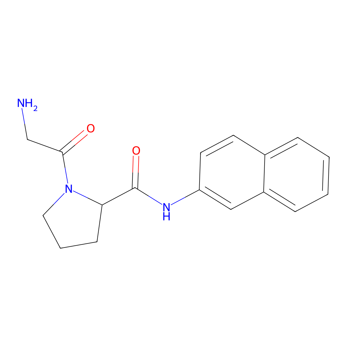 glycyl-L-proline 2-naphthylamide molecular structure, CAS 16046-01-8