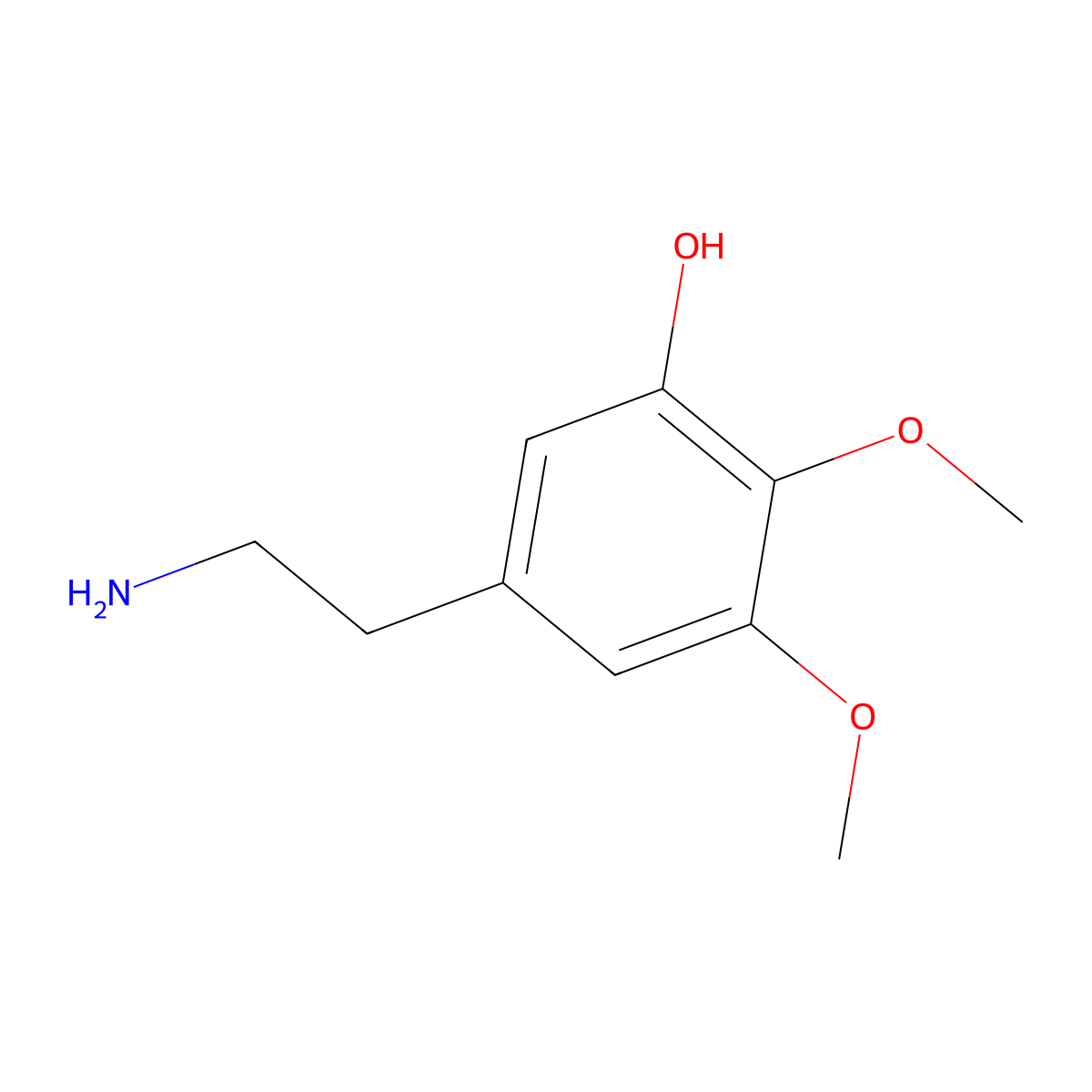 5-(2-Aminoethyl)-2,3-dimethoxyphenol molecular structure, CAS 16046-07-4