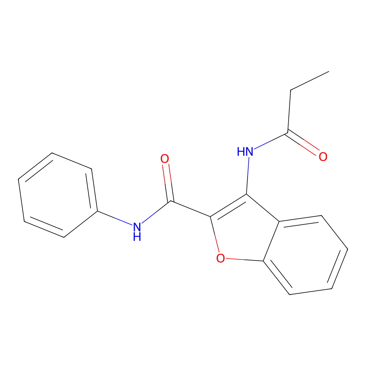 N-phenyl-3-propionamidobenzofuran-2-carboxamide molecular structure, CAS 160461-25-6