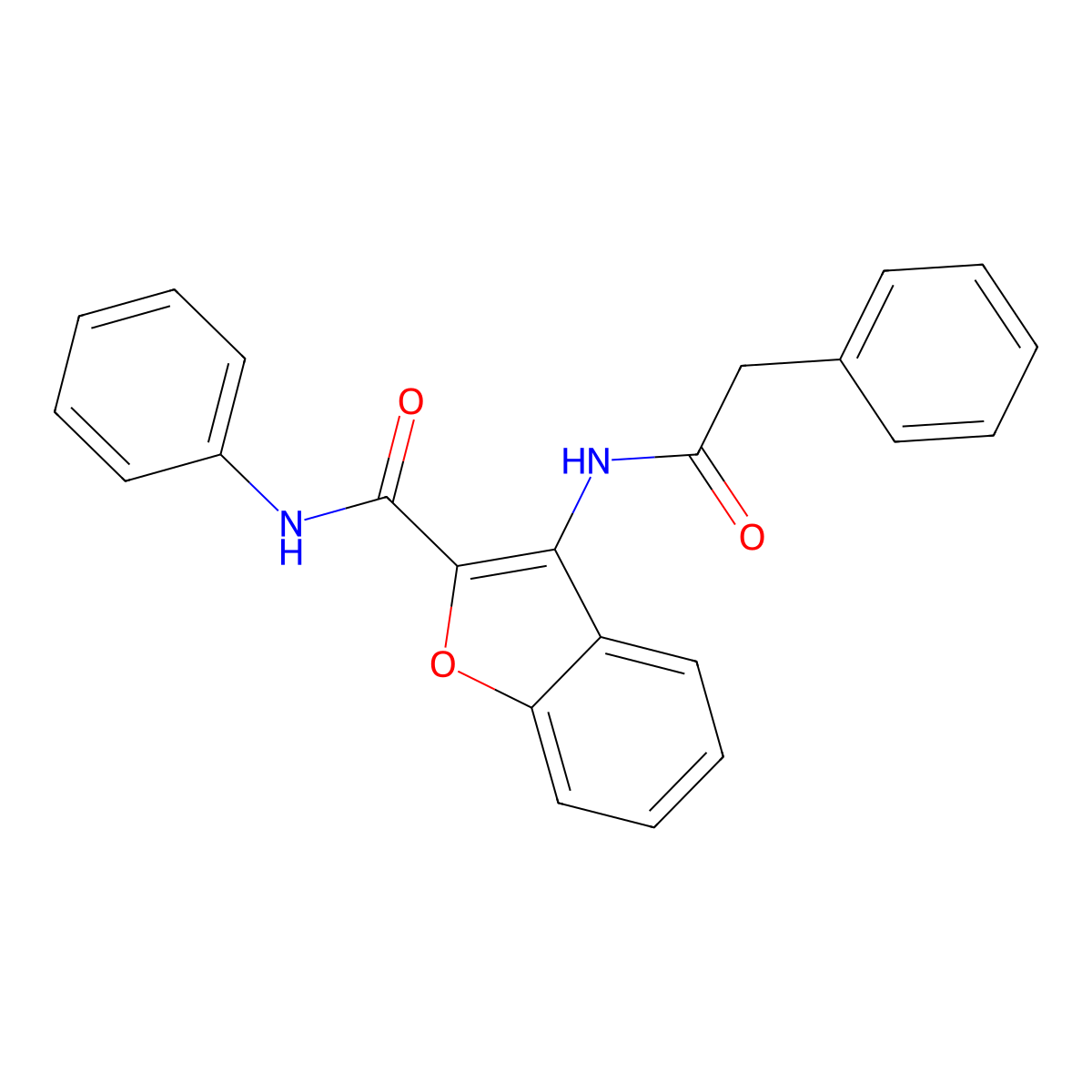 N-phenyl-3-(2-phenylacetamido)benzofuran-2-carboxamide molecular structure, CAS 160461-26-7