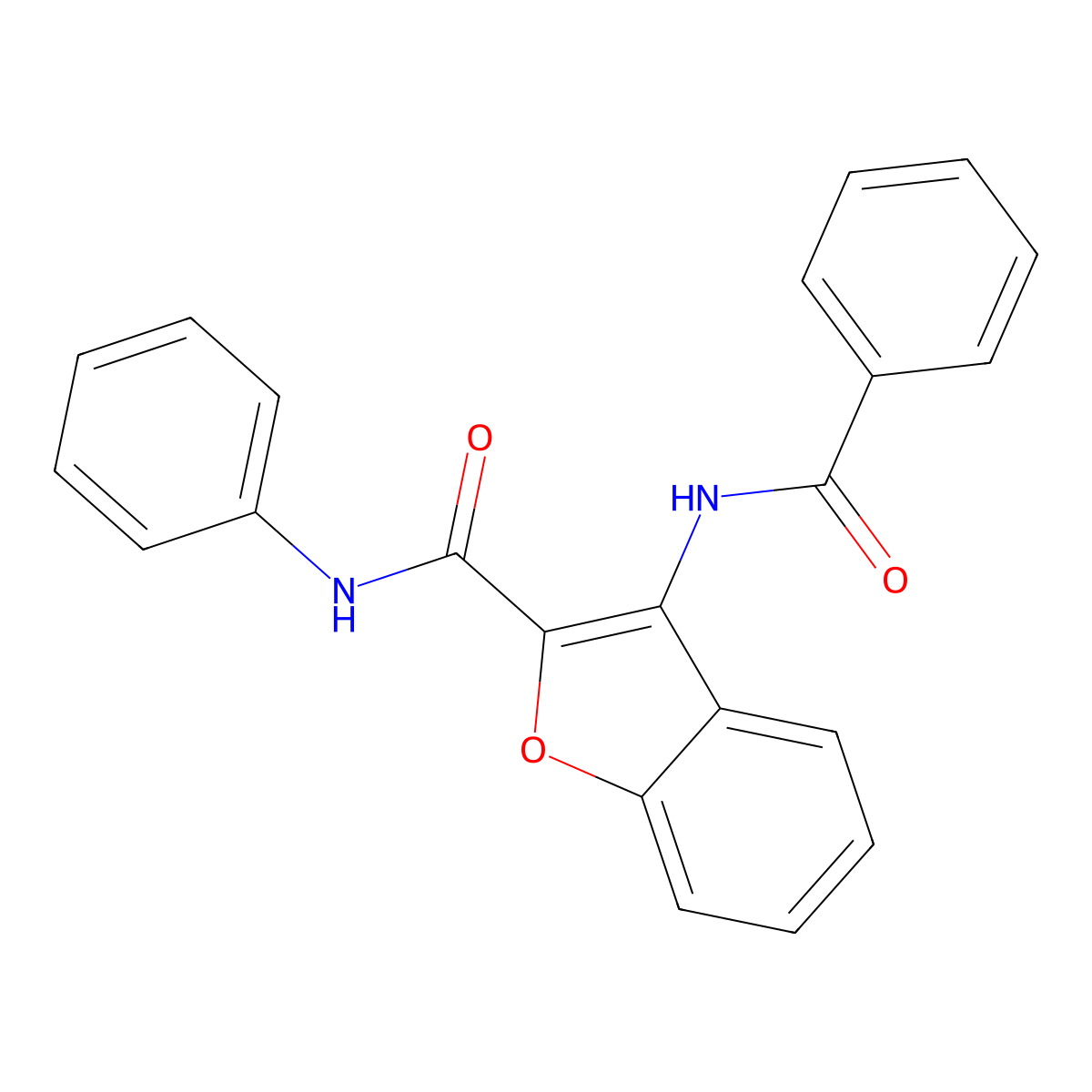 3-benzamido-N-phenyl-1-benzofuran-2-carboxamide molecular structure, CAS 160461-27-8