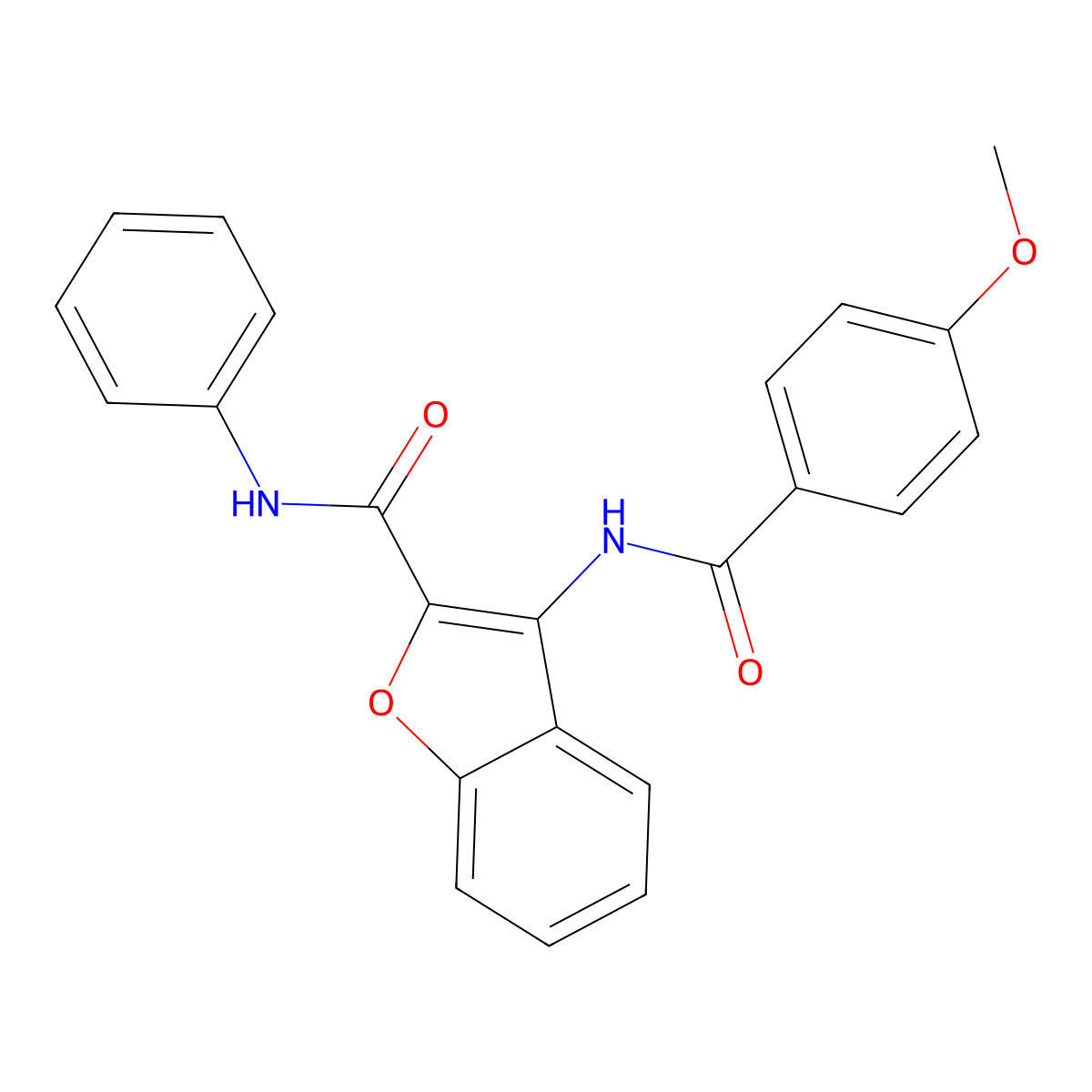 3-(4-methoxybenzamido)-N-phenylbenzofuran-2-carboxamide molecular structure, CAS 160461-29-0