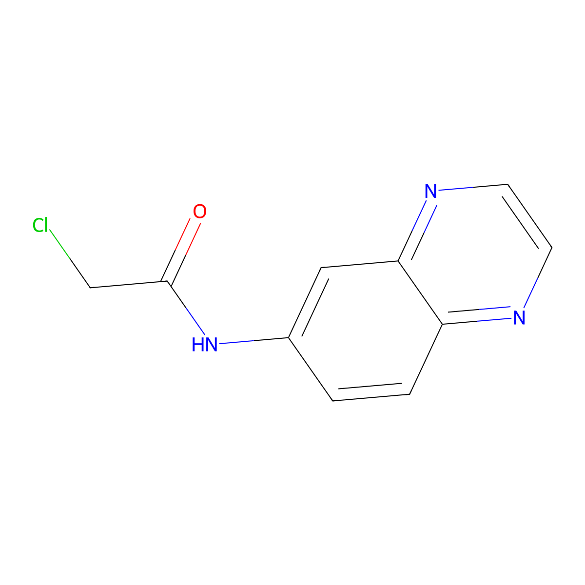 2-Chloro-N-(quinoxalin-6-yl)acetamide molecular structure, CAS 160461-83-6
