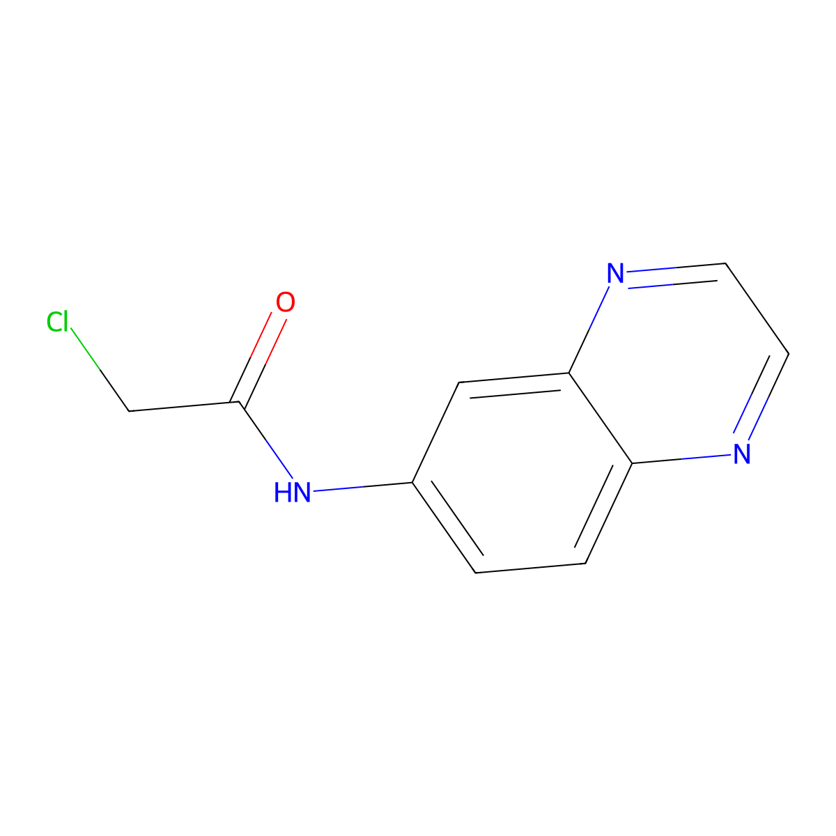 2-Chloro-N-(quinoxalin-6-yl)acetamide molecular structure, CAS 160461-83-6