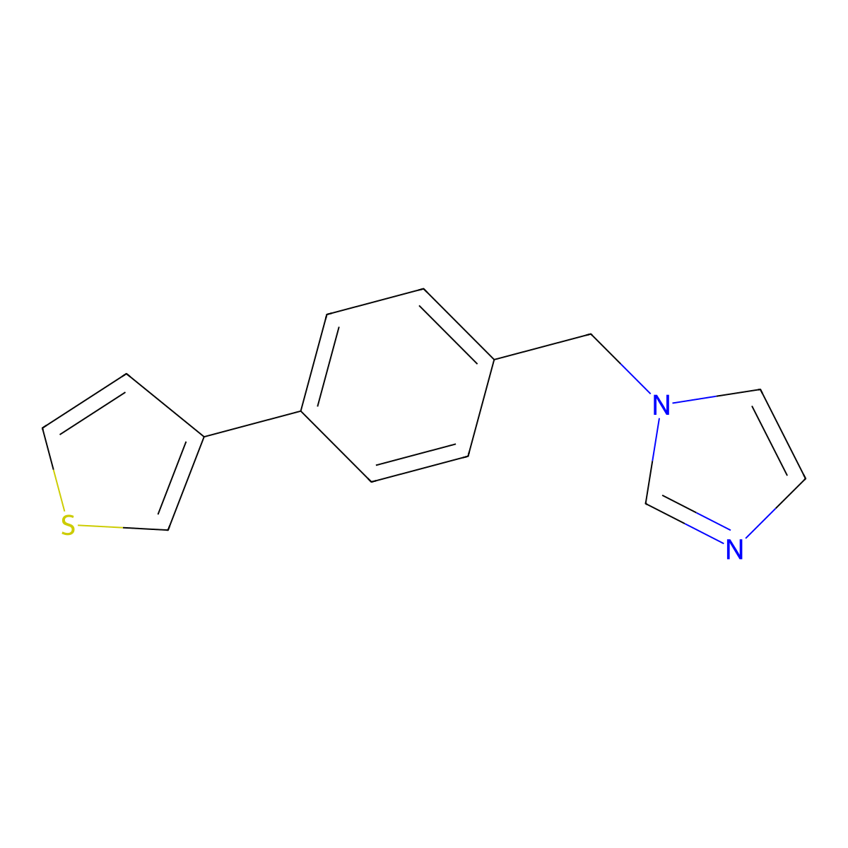 1-{[4-(Thiophen-3-yl)phenyl]methyl}-1H-imidazole molecular structure, CAS 160461-96-1