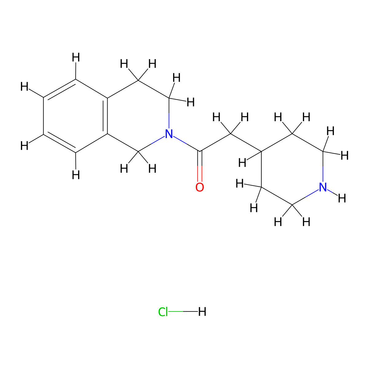 2-(Piperidin-4-yl)-1-(1,2,3,4-tetrahydroisoquinolin-2-yl)ethan-1-one hydrochloride molecular structure, CAS 1604617-21-1