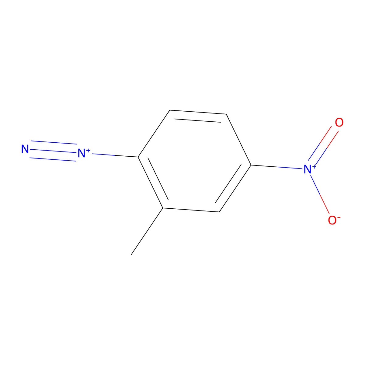 Benzenediazonium, 2-methyl-4-nitro- molecular structure, CAS 16047-24-8