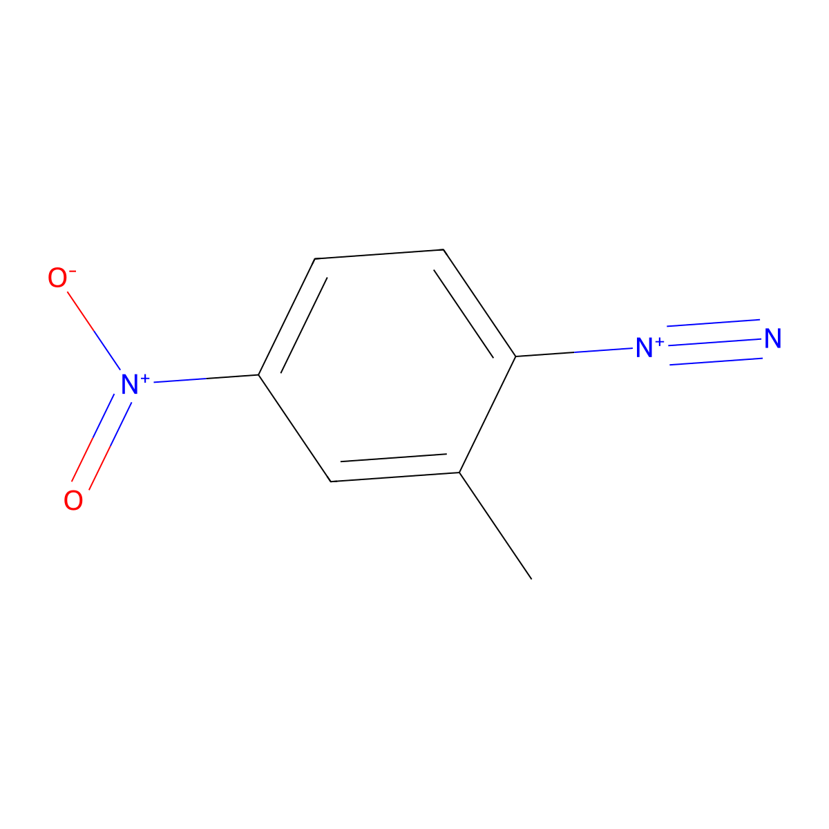 Benzenediazonium, 2-methyl-4-nitro- molecular structure, CAS 16047-24-8