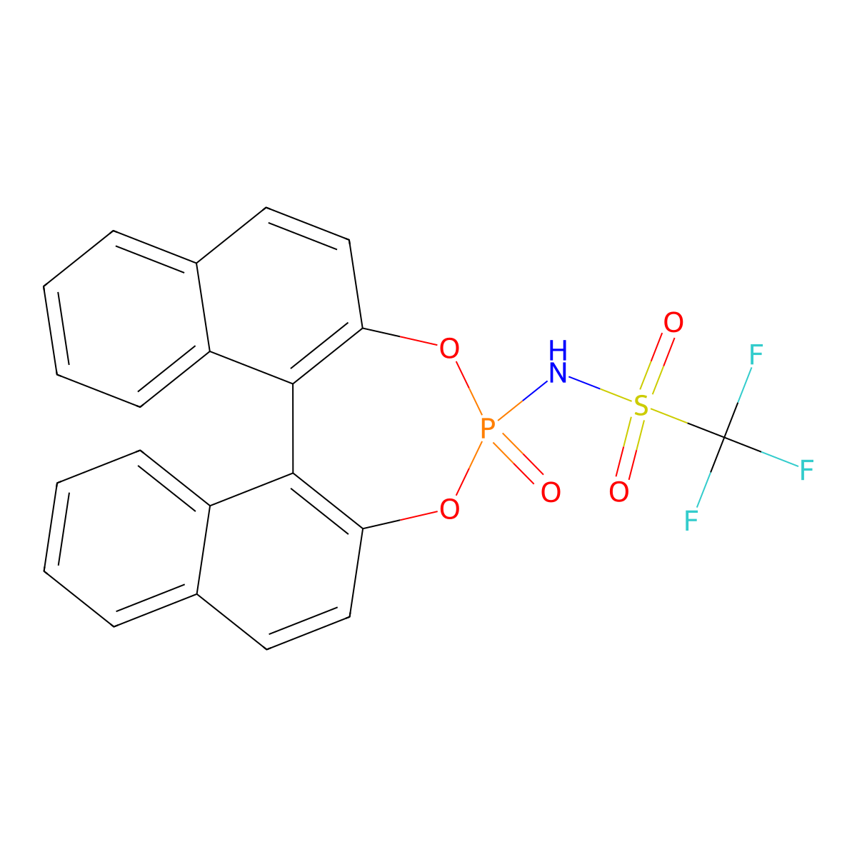 1,1,1-Trifluoro-N-[(11bR)-4-oxidodinaphtho[2,1-d:1',2'-f][1,3,2]dioxaphosphepin-4-yl]methanesulfonamide molecular structure, CAS 1604706-73-1