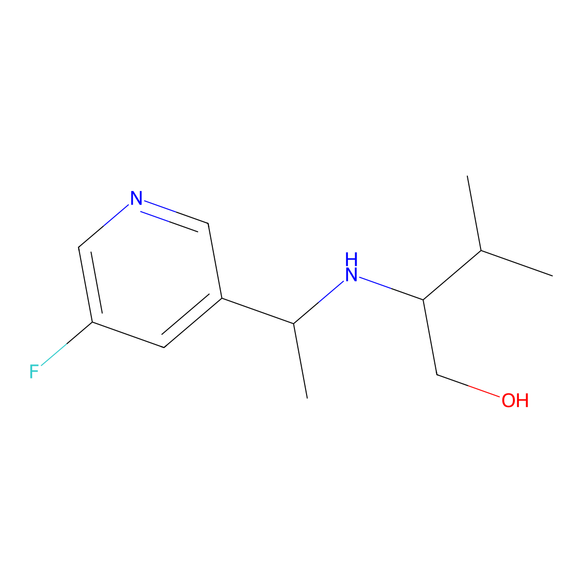 (2S)-2-{[1-(5-fluoropyridin-3-yl)ethyl]amino}-3-methylbutan-1-ol molecular structure, CAS 1604721-26-7