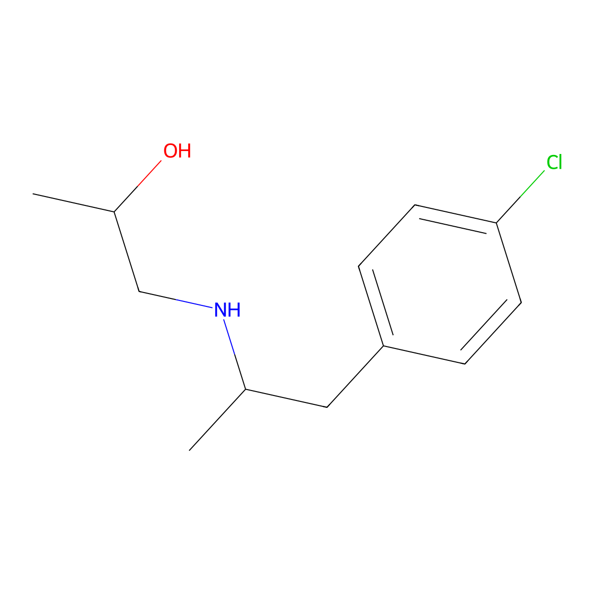 (2R)-1-{[1-(4-chlorophenyl)propan-2-yl]amino}propan-2-ol molecular structure, CAS 1604749-46-3