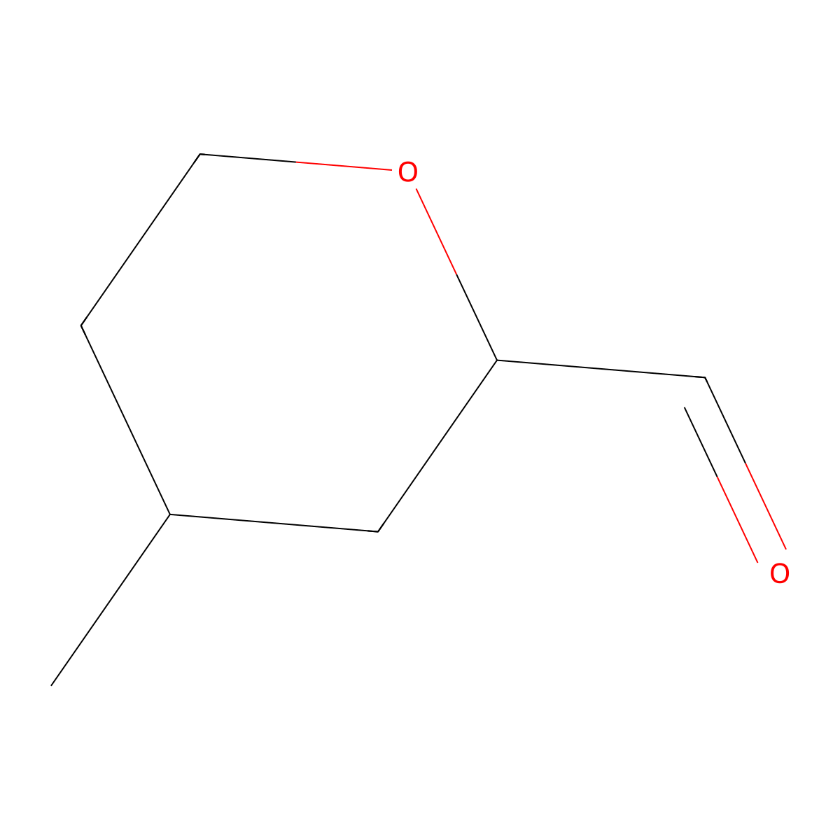(4S)-4-methyloxane-2-carbaldehyde molecular structure, CAS 1604755-70-5