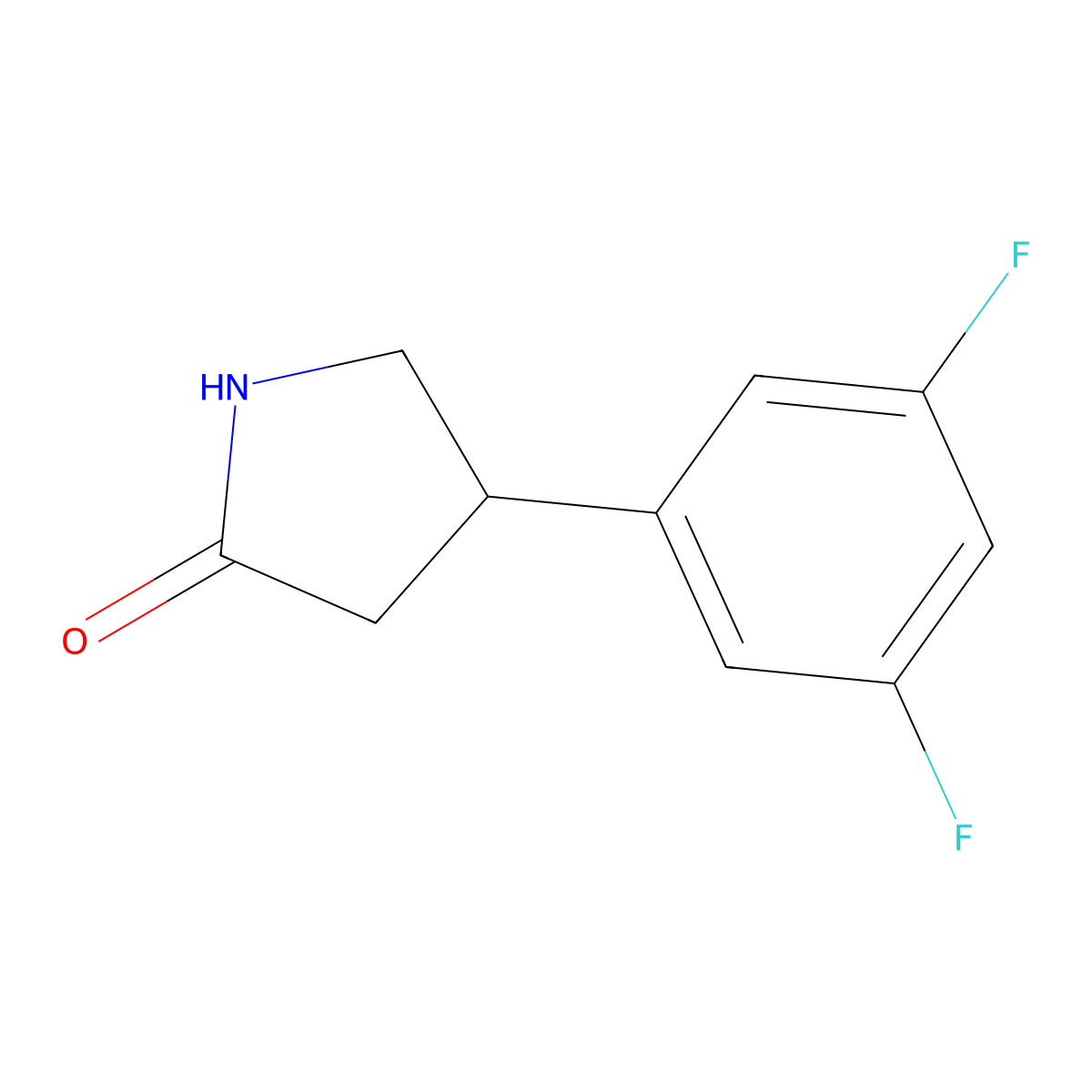 4-(3,5-Difluorophenyl)pyrrolidin-2-one molecular structure, CAS 1604786-89-1