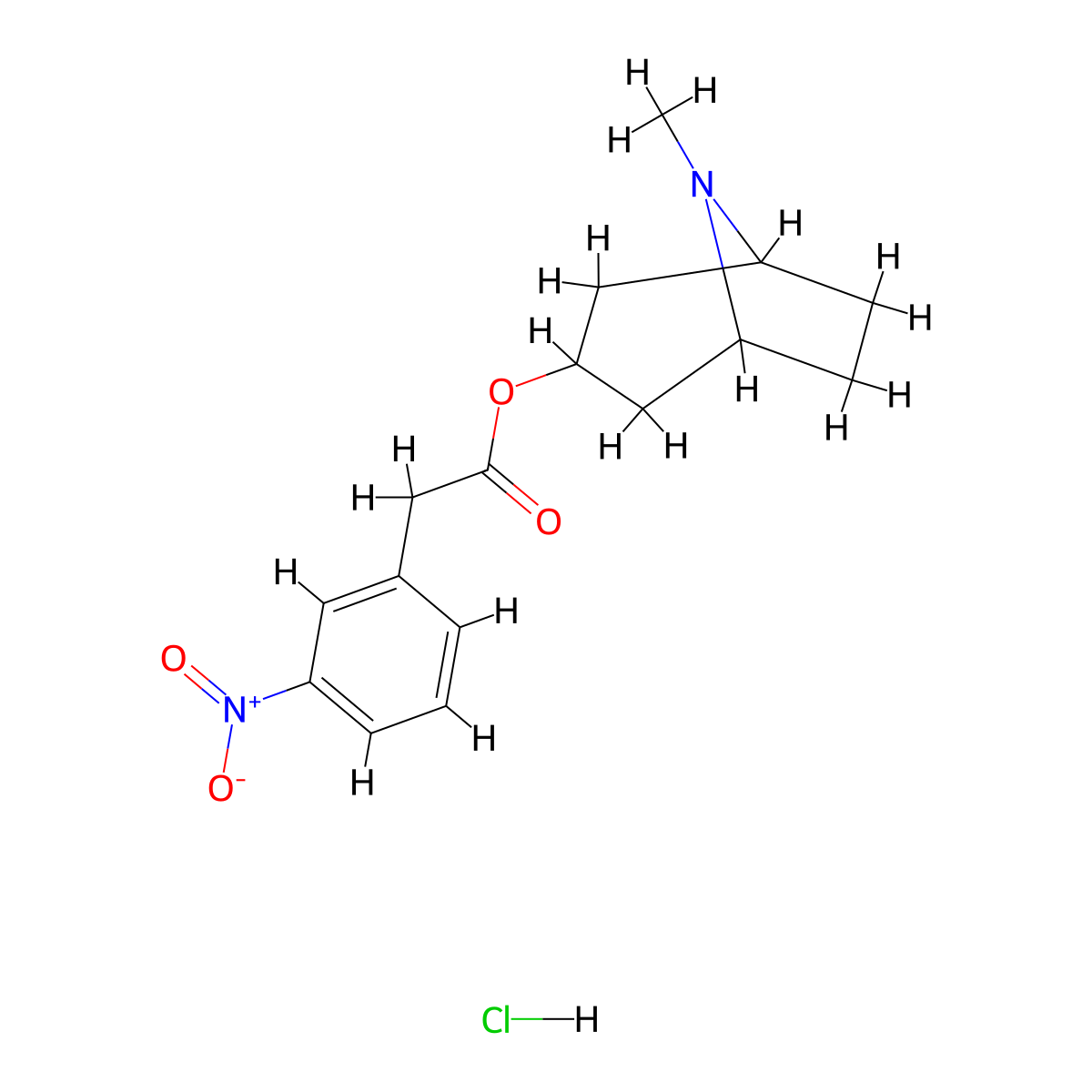 3-Tropanol, (m-nitrophenyl)acetate (ester), hydrochloride molecular structure, CAS 16048-42-3