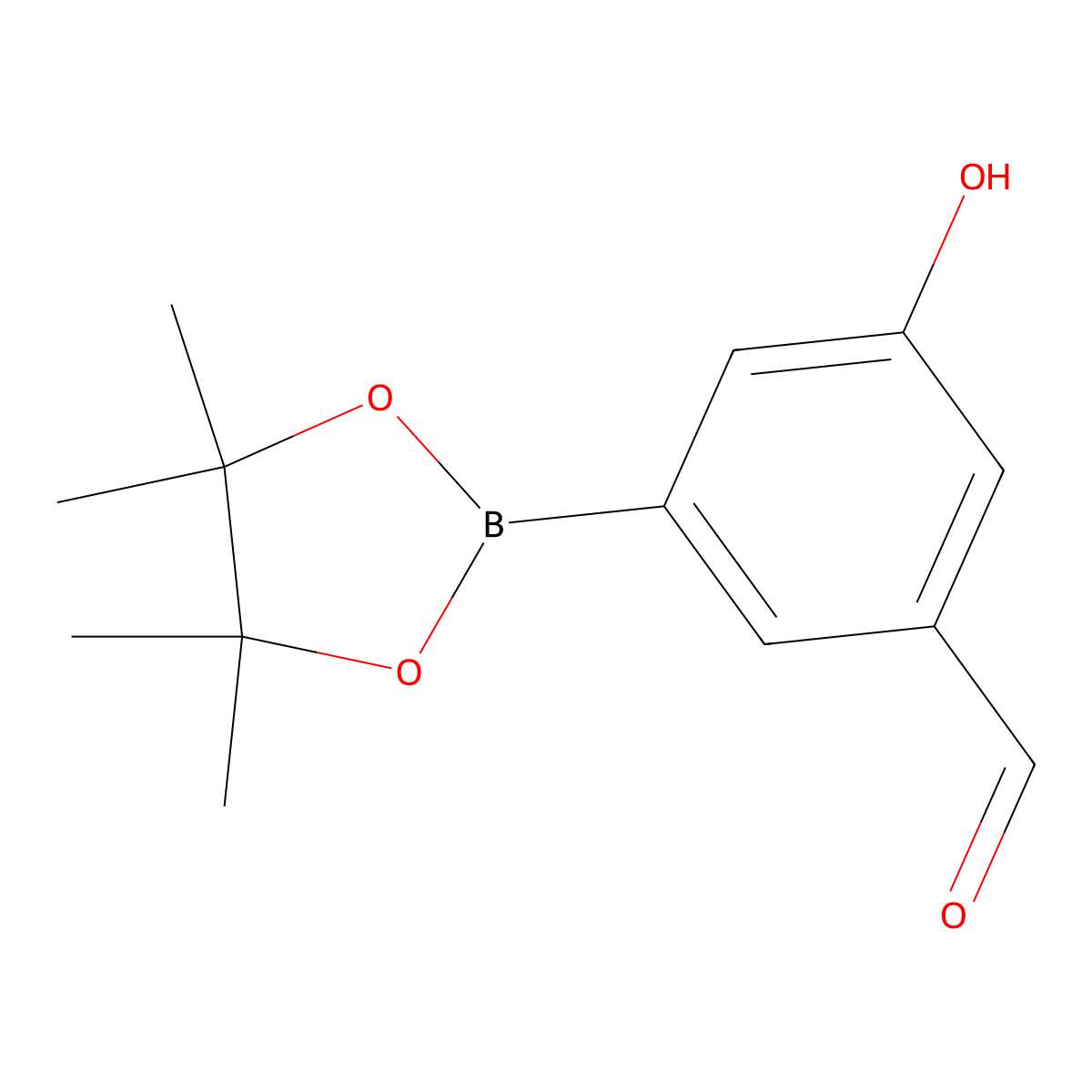 3-Hydroxy-5-(4,4,5,5-tetramethyl-1,3,2-dioxaborolan-2-YL)benzaldehyde molecular structure, CAS 1604802-47-2