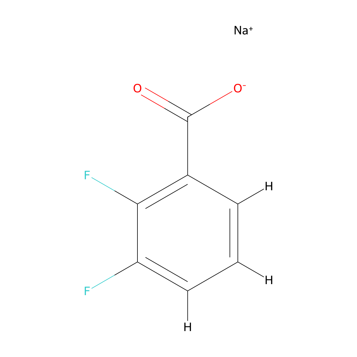 Benzoic acid, 2,3-difluoro-, sodium salt (1:1) molecular structure, CAS 1604819-08-0