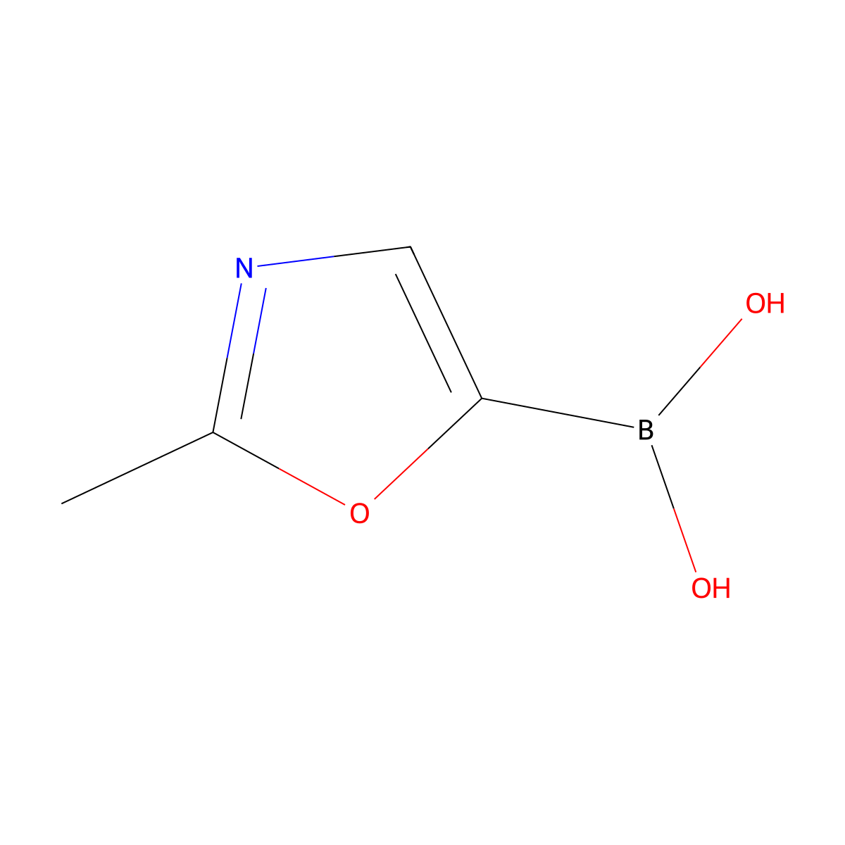 (2-Methyl-1,3-oxazol-5-yl)boronic acid molecular structure, CAS 1604830-48-9