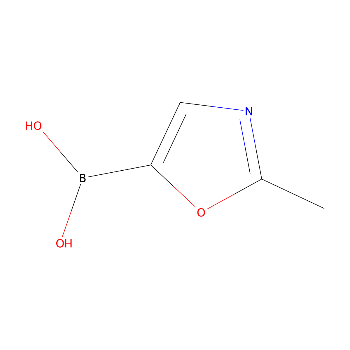 (2-Methyl-1,3-oxazol-5-yl)boronic acid molecular structure, CAS 1604830-48-9