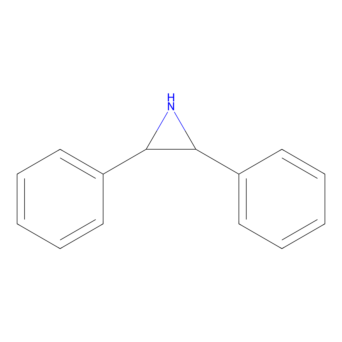 Aziridine, 2,3-diphenyl-, trans- molecular structure, CAS 1605-06-7