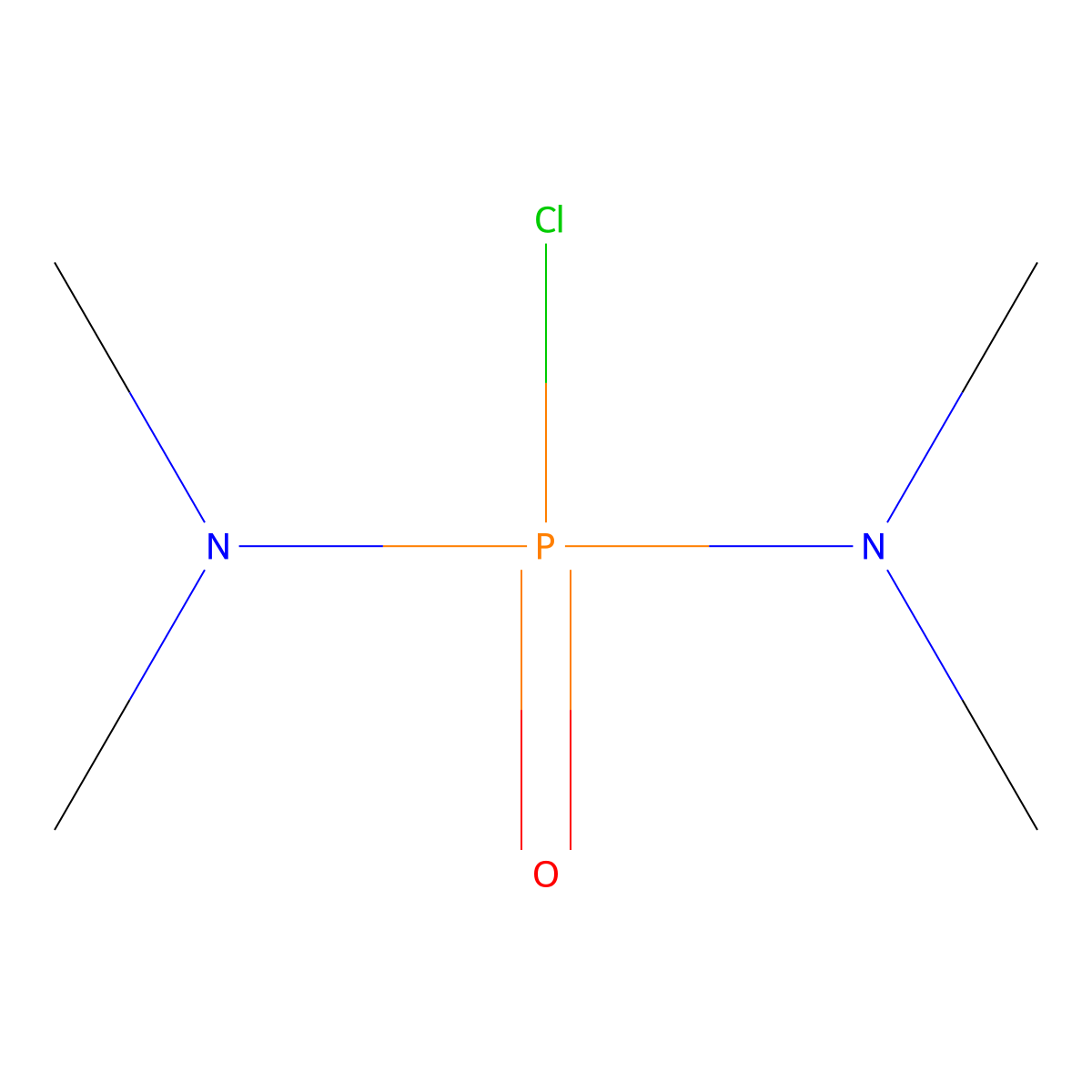 N,N,N',N'-Tetramethylphosphorodiamidic chloride molecular structure, CAS 1605-65-8
