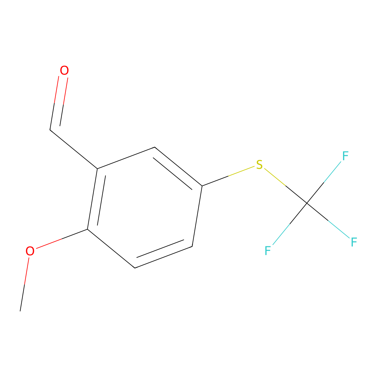 2-Methoxy-5-((trifluoromethyl)thio)benzaldehyde molecular structure, CAS 160503-73-1