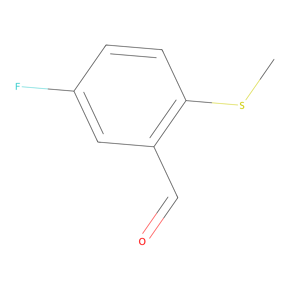 5-Fluoro-2-(methylthio)benzaldehyde molecular structure, CAS 160503-79-7