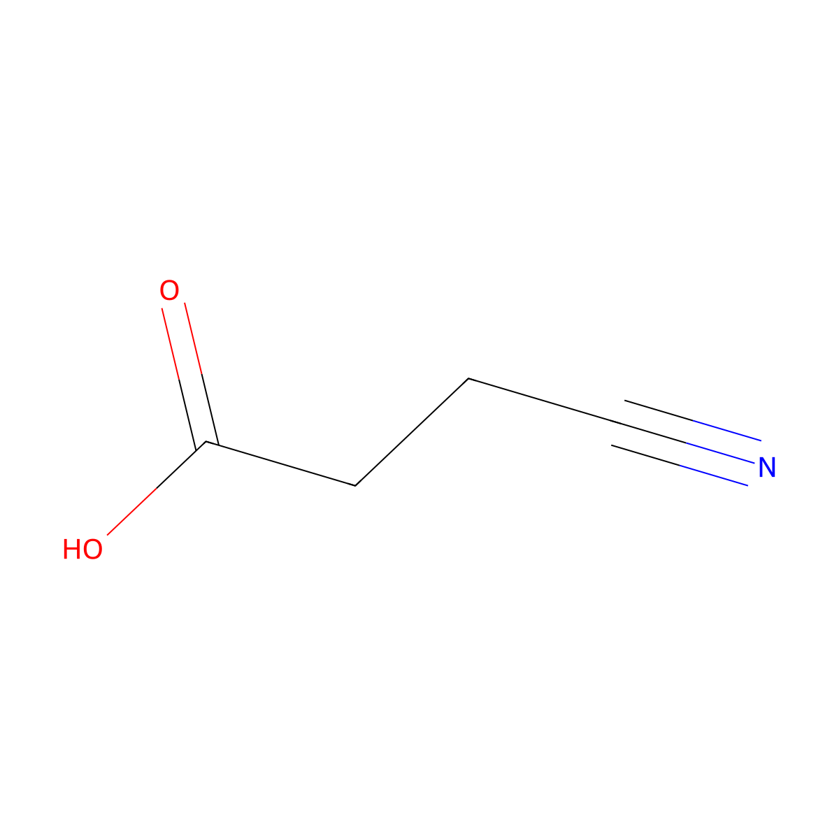 3-Cyanopropanoic acid molecular structure, CAS 16051-87-9