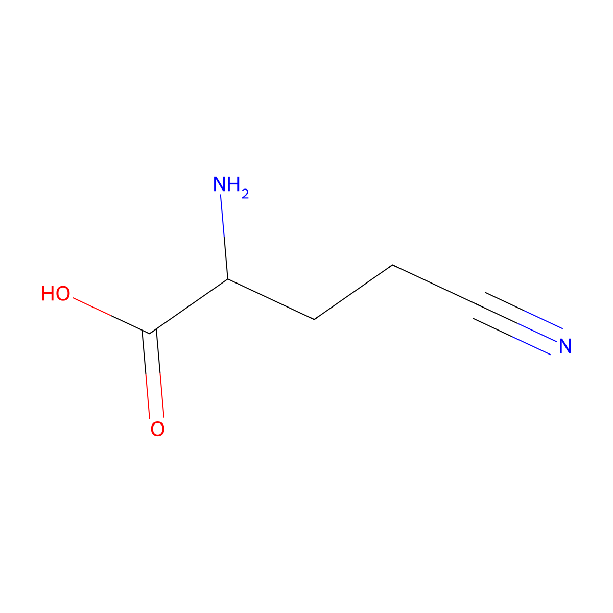 2-Amino-4-cyanobutanoic acid molecular structure, CAS 16051-93-7