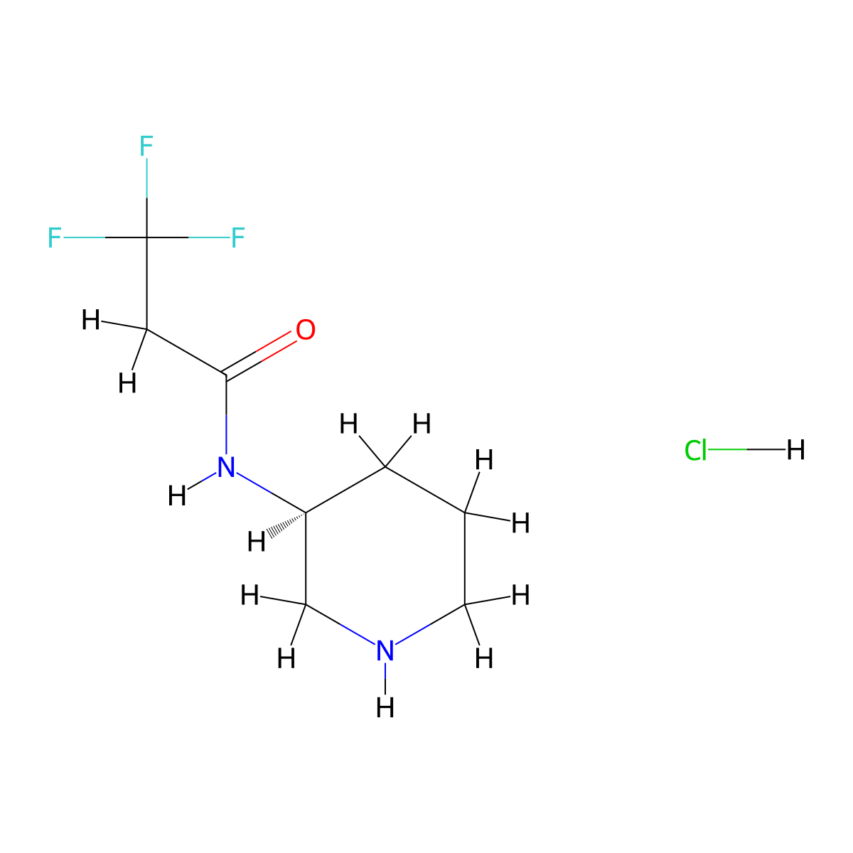 3,3,3-trifluoro-N-[(3S)-piperidin-3-yl]propanamide hydrochloride molecular structure, CAS 1605121-55-8