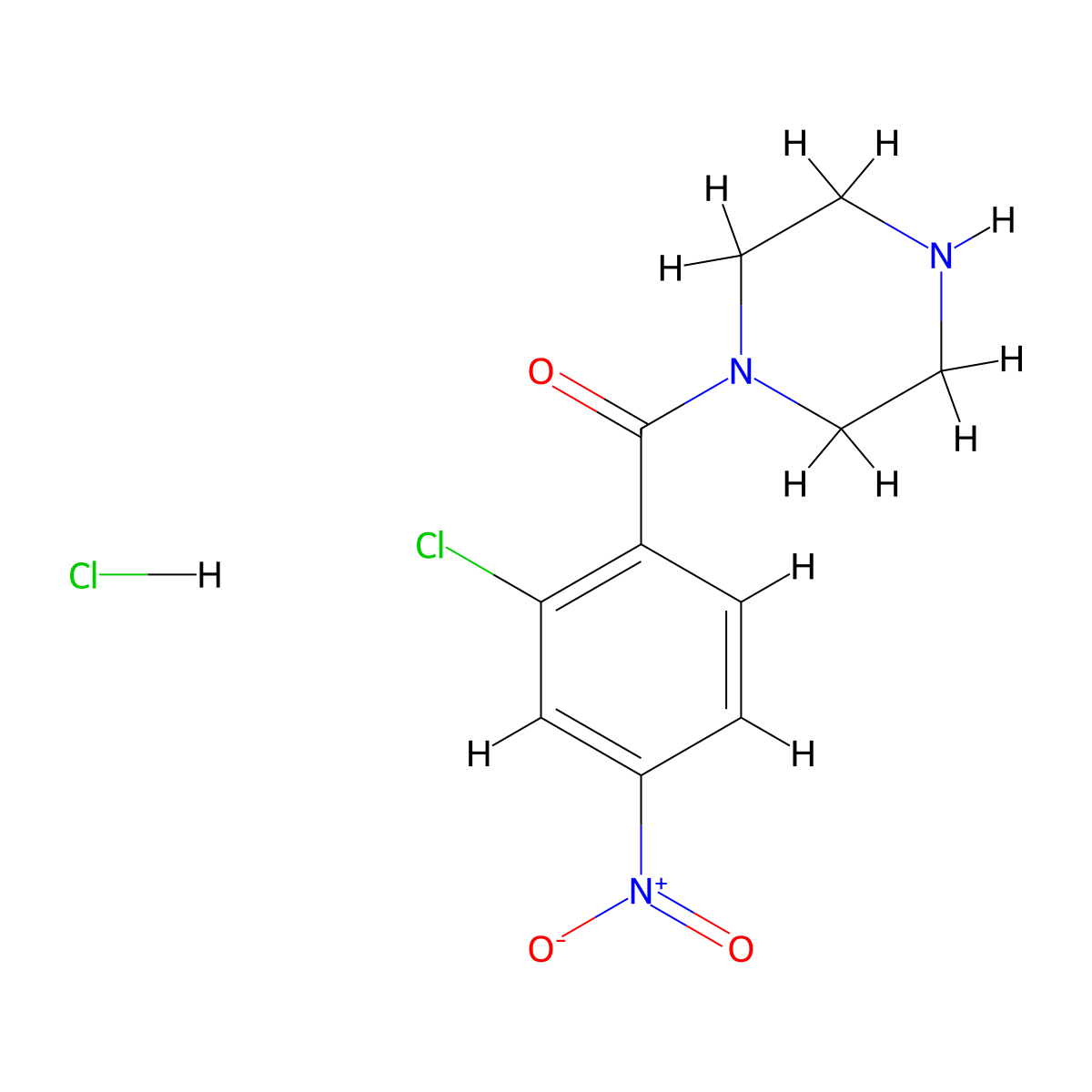 (2-Chloro-4-nitrophenyl)(piperazin-1-yl)methanone hydrochloride molecular structure, CAS 1605138-92-8