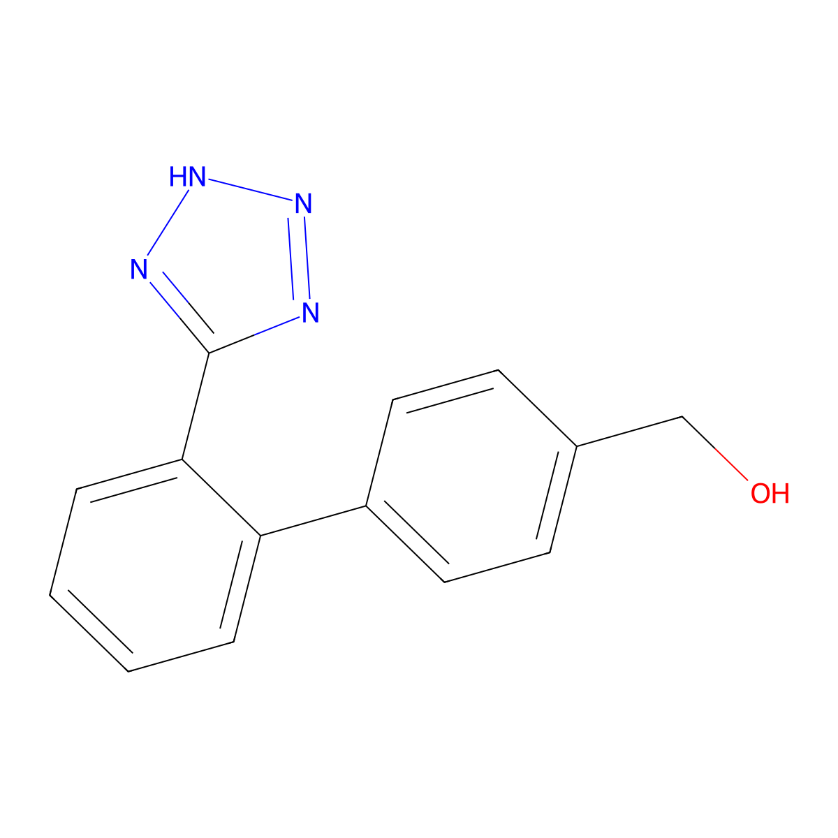 (2'-(1H-Tetrazol-5-yl)biphenyl-4-yl)methanol molecular structure, CAS 160514-13-6