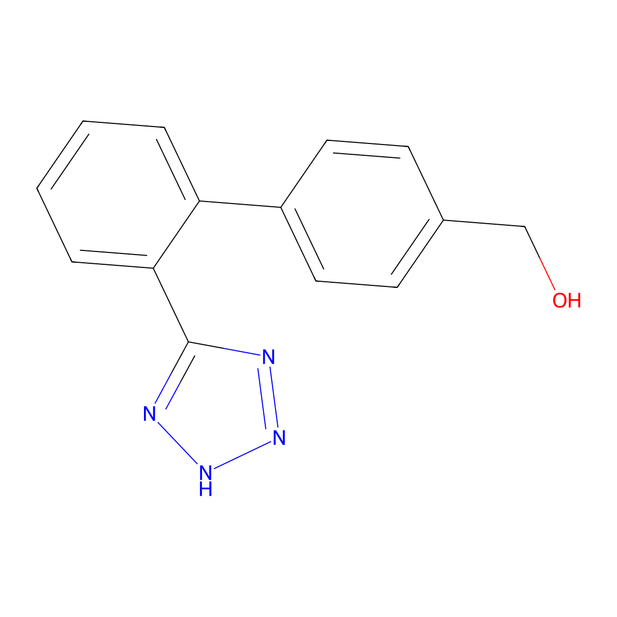 (2'-(1H-Tetrazol-5-yl)biphenyl-4-yl)methanol molecular structure, CAS 160514-13-6